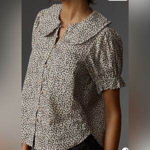 The Keira Collared Button-Front Blouse by Pilcro